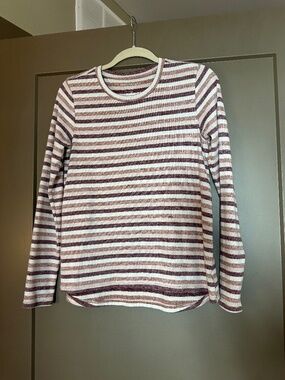 American Eagle Soft & Sexy Long Sleeve Tee Size S Pink/Mauve Striped